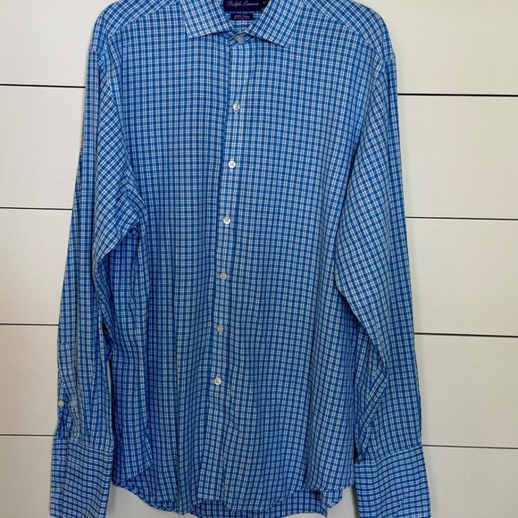 Ralph Lauren Other - PURPLE LABEL Ralph Lauren Blue Checked Button-Down Shirt - Men's 16.5
